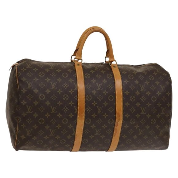 LOUIS VUITTON Monogram Keepall 55 Boston Bag M41424 LV Auth 132737 - Picture 1 of 16